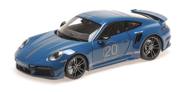 Minichamps PORSCHE 911 (992) TURBO S COUPE SPORT DESIGN BLUE 2021