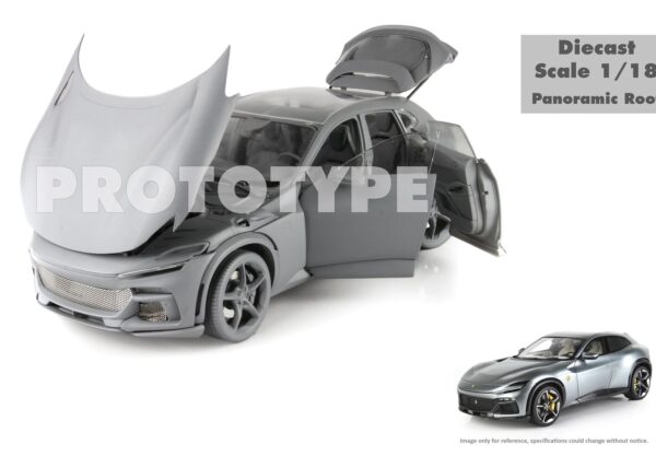 BBR Ferrari Purosangue Diecast Panoramic Roof - Luxury Pack Grigio Titanio