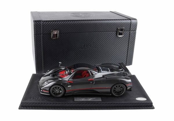 BBR Pagani Zonda F diecast full open Gloss carbon Black with red stripe - SPECIAL PACK